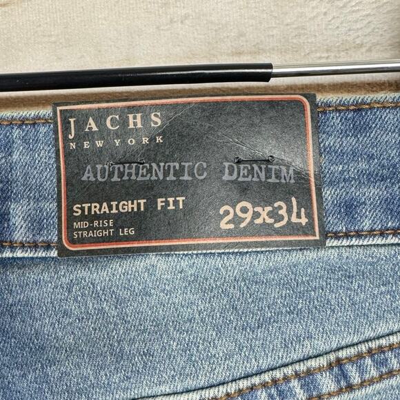 Jachs New York Light Wash Mid Rise Straight Leg Jeans Size 29x34 - Picture 5 of 8